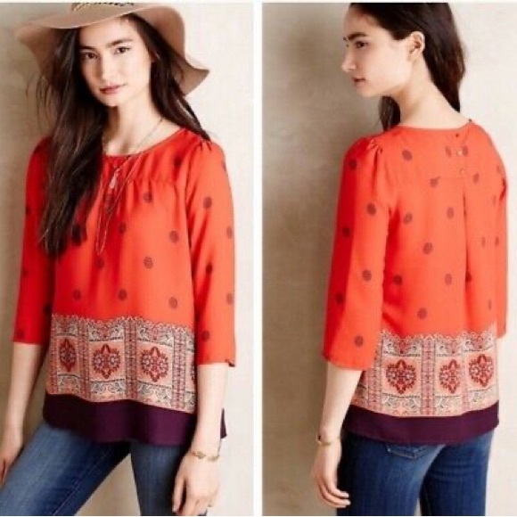 Anthropologie Rila Medallion Blouse by Maeve - Picture 2 of 4